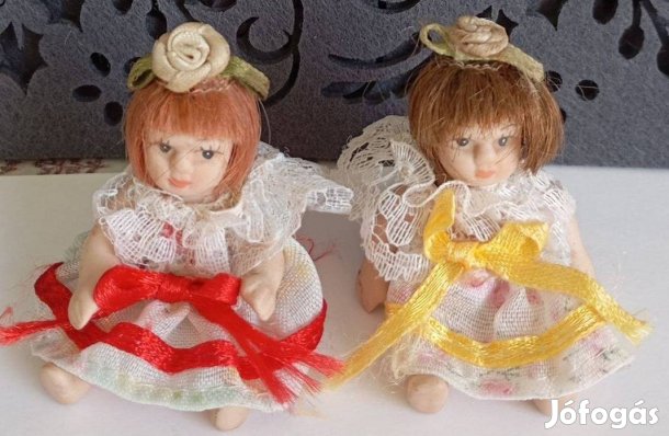 Mini hajas babák 2 db