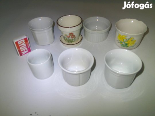 Mini porcelán kaktusz, pozsgás kaspó, virágtartó ( 7 db. )