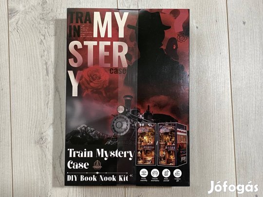 Miniature Dollhouse Train Mystery Case DIY Könyvtámasz készlet