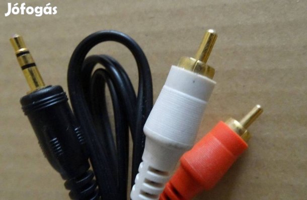 Minilink Pro sztereó kábel RCA és jack dugókkal, aranyozott