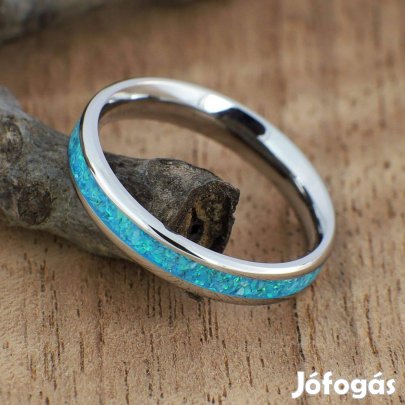 Minimalista Nemesacél gyűrűk, ásványokkal és opálokkal