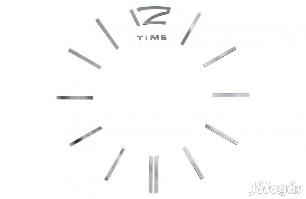 Minimalista, modern küllemű, ezüstszínű 3D dekor falióra