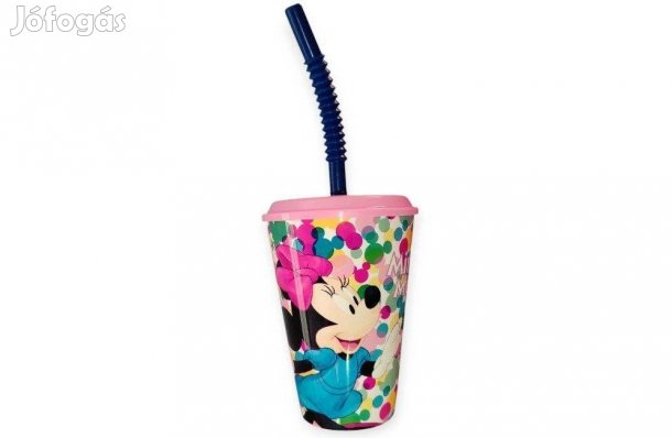 Minnie egér műanyag pohár szívószállal 430 ml