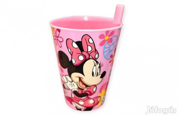 Minnie egér szívószálas pohár lányoknak 260 ml