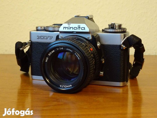 Minolta XD7 fényképezőgép + Minolta MD 50mm f/1.4 objektív