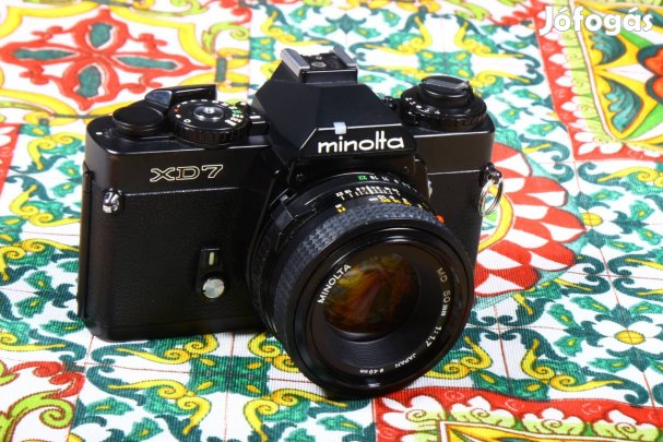 Minolta XD7 filmes fényképezőgép + 1.7 50mm md objektív 