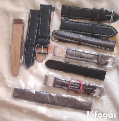 Minőségi Eredeti bőr Óraszíjak - 10 darab egyben 20,22,24, Új 