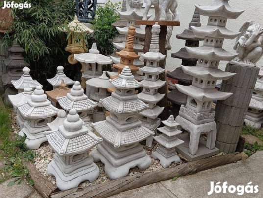 Minőségi Fagyálló kerti kő lámpa 60cm Japán kertépítő pagoda lámpás