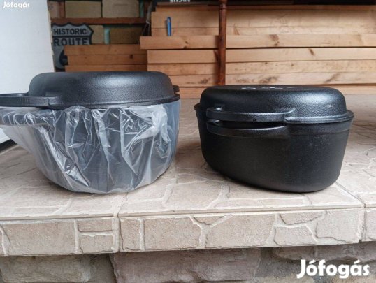 Minőségi Öntöttvas 2 részes Kacsasütő Új kemence Smoker edény