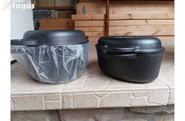 Minőségi Öntöttvas 2 részes Kacsasütő Új kemence Smoker edény