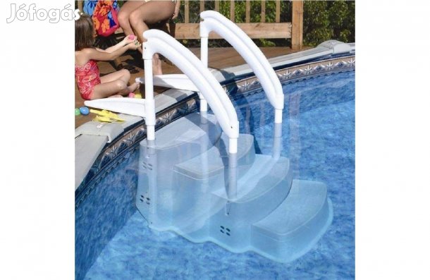 Mint az új!!! Féláron!!! 4 fokos belső medencelépcső medence lépcső