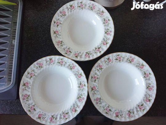 Minton Fine Bone China angol porcelán desszertes és leveses tányérok