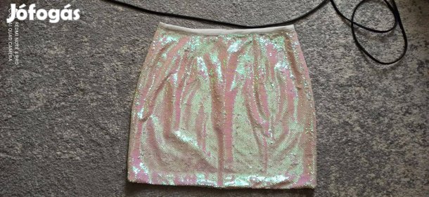 Miss Guided fehér, rózsaszín simi flitteres szoknya