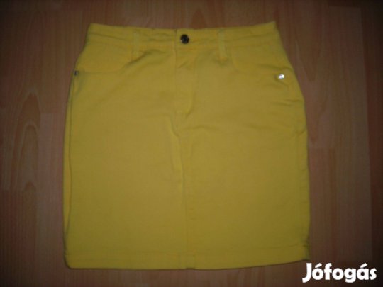 Missguided sárga rugalmas női farmerszoknya farmer szoknya 36 38