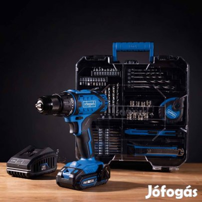 Mobil Műhely Akkus Fúróval és Tartozékkészlettel-Akkumulátorral töltőv