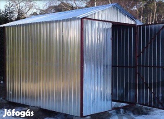 Mobilgarázs Standard, 2 x 3 m típ: 2m, két oldalra lejtő tetővel, ingy