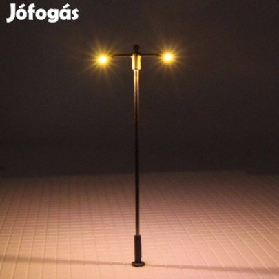 Modell Lámpa Makett - LED-es! Melegfehér - 8cm / H0 HO OO S (_)
