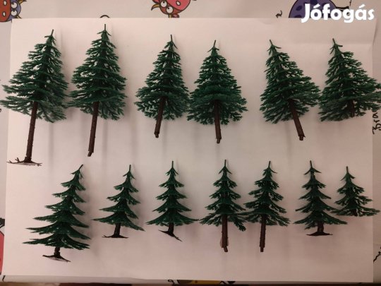Modell fenyőfák H0 vasútmodell terepasztalhoz 13 darab egyben eladó