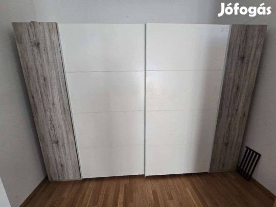 Modern Matt Fehér Tölgy toló és nyitó ajtós gardrób szekrény