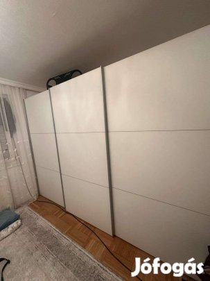 Modern Matt Fehér toló ajtós gardrób szekrény