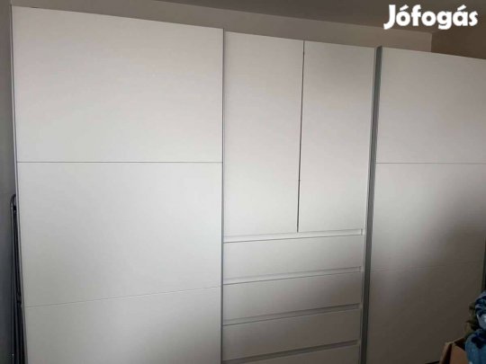 Modern Matt fehér toló ajtós gardrób