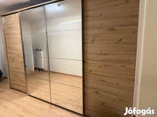Modern Óriás Tölgy Tükrös toló ajtós gardrób szekrény