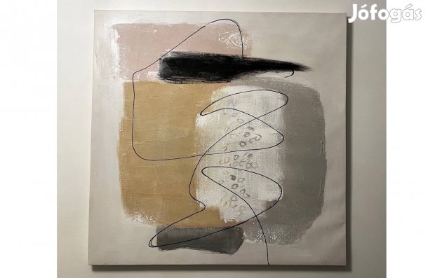 Modern absztrakt vászonkép 100x100 cm - Egyedi, texturált!
