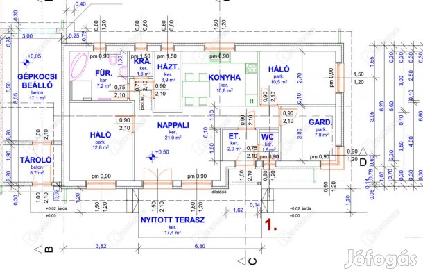 Modern elrendezésű, 2 hálószobás lakás Monoron újépítésű
