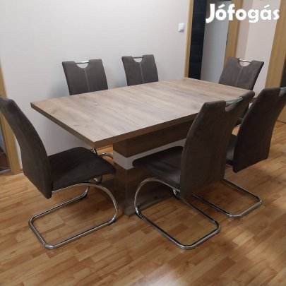 Modern étkező asztal (bővíthető) + 6 db szék eladó
