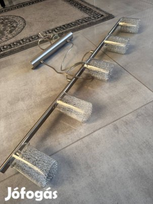 Modern ezüst csillár 5db üvegernyôvel