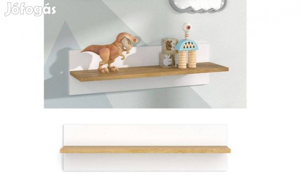 Modern falipolc Vitalispa Malia, 20x70x18,4 cm, fehér-tölgy, Új