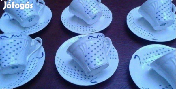Modern fehér porcelán kávés készlet Új