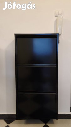 Modern fekete billenős cipőtároló szekrény eladó.