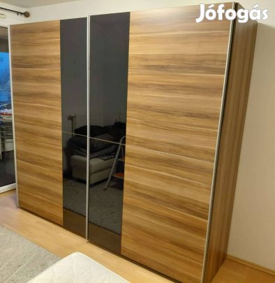 Modern fekete tölgy toló ajtós gardrób szekrény