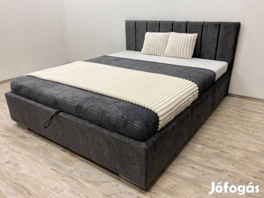 Modern kárpitozott franciaágy ágyneműtartóval 160x200 - Új