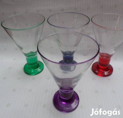 Modern kehely koktélos pohár 4 db Új