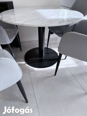 Modern kerek márvány étkezőasztal