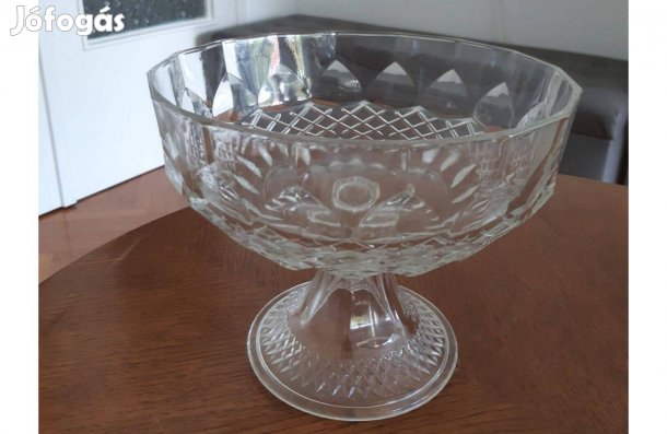 Modern kristály talpas gyümölcsös kínáló asztalközép eladó