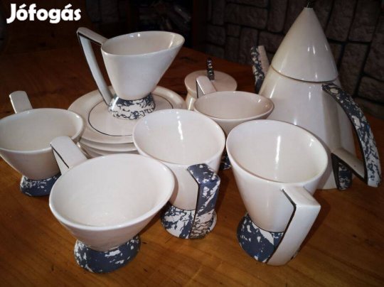 Modern teáskészlet 6 db-os, kiöntővel és cukortartóval eladó