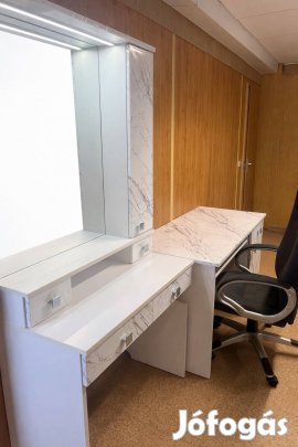 Modern tükrös sminkasztal+íróasztal+forgószék