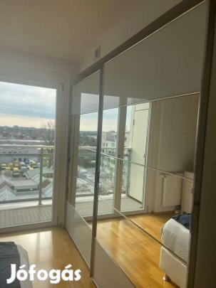 Modern tükrös toló ajtós gardrób szekrény