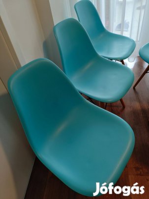Modern türkiz design székek 6 db eladó