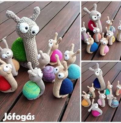 Mókás csigák amigurumi 