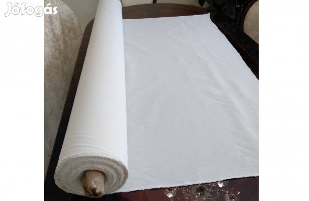 Molinó törtfehér új méterárú, textil, anyag, reklám célra méterenként