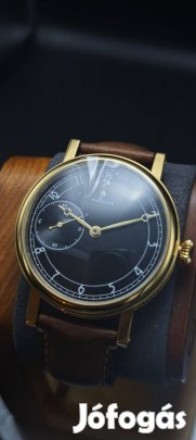 Molnija arany fekete igazi elegáns dögös egyedi új tok óra férf karóra