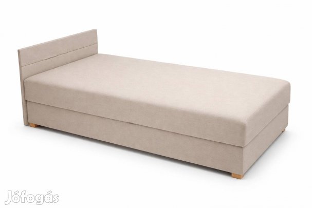 Mömax egyszemélyes kárpitozott ágy - szürke/bézs