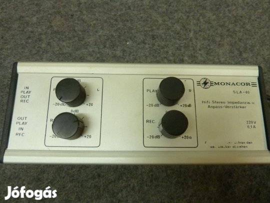 Monacor SLA 40 impedancia,szint illesztő