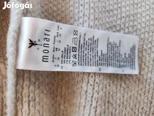 Monari átmeneti kötött kabát bézs színű,új és 36-os méretű!