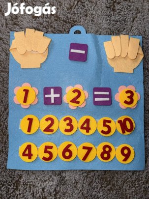 Montessori filc matek játék-Számolás ujjakon