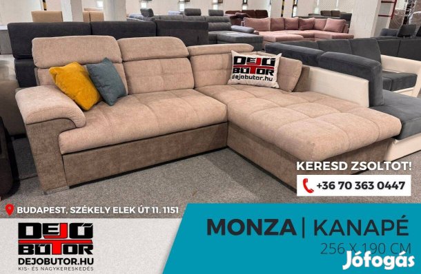 Monza sarok kanapé ülőgarnitúra 190x260 cm ágyazható bézs
